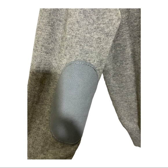 Duncan cameron of hawick cashmere Mens elbow patch vneck sweater grey medium - Picture 6 of 10